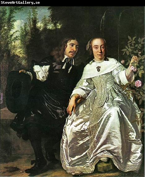 Bartholomeus van der Helst Abraham del Court and his wife Maria de Keerssegieter